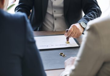 Breakup marriage couple with divorce certification